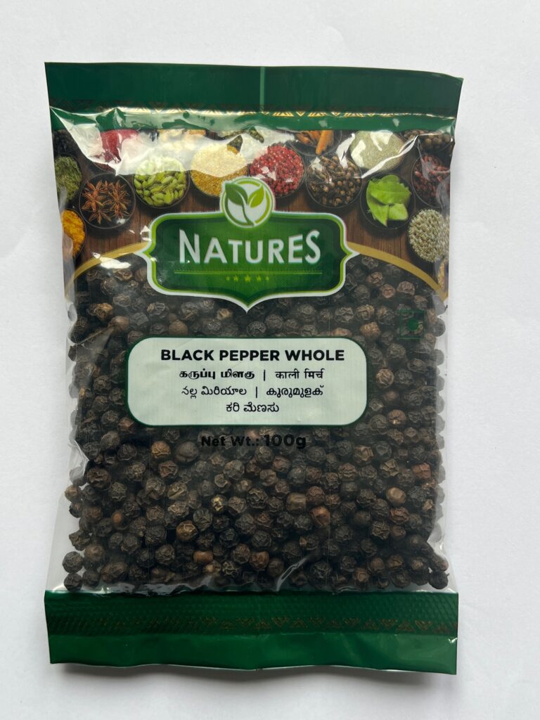 Natures Black Pepper Whole 100G