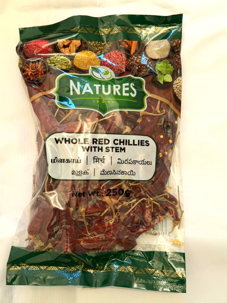 Whole Red Chillies with Stem 250G